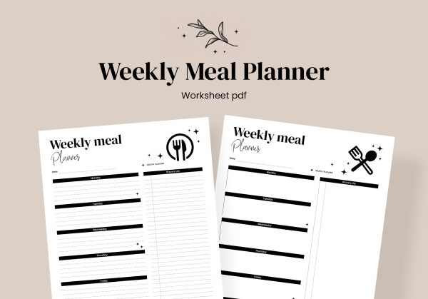 Weekly Meal Planner PDF worksheet