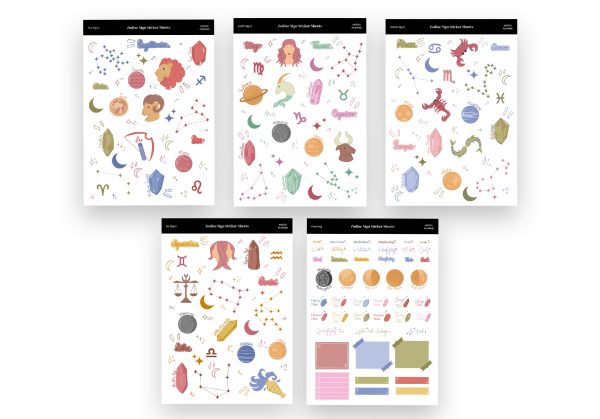 All Sticker Sheets Moon Planner